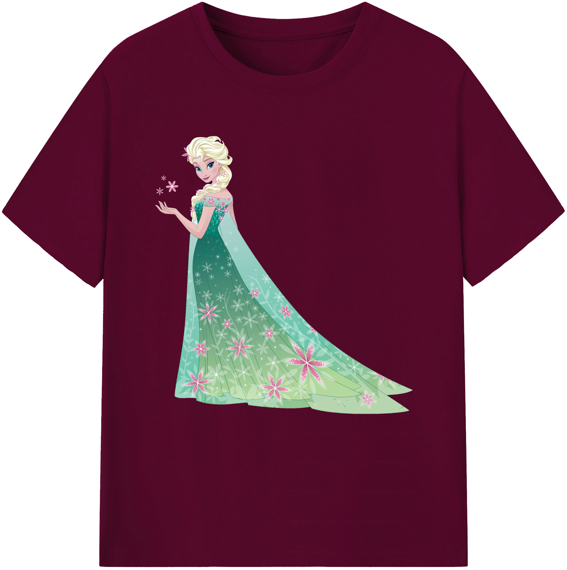 （画像用） アナと雪の女王 アンナ エルサ Frozen Anna Elsa レディースカジュアルプリントTシャツ（綿100％）